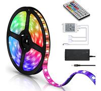 Tubiaz Bande LED 2 m 30 LED RVB 5050 à intensité variable avec télécommande 44 boutons et bloc d'alimentation, 20 couleurs préréglées, 6 modes d'éclairage dynamiques, substrat en cuivre double face