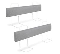Tubiaz Barrière de lit - 2 x 150 cm - Protection contre les chutes - Pour enfant - Déformable - Protection des bords de lit réglable en hauteur - Rampe de sécurité pour lit à sommier tapissier - Gris