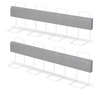 Tubiaz Barrière de lit - 2 x 200 cm - Protection contre les chutes - Pour enfant - Déformable - Protection des bords de lit réglable en hauteur - Rampe de sécurité pour lit à sommier tapissier - Gris