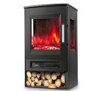 Tubiaz Cheminée électrique avec radiateur soufflant Télécommande, 900/1800W, avec Thermostat Fonction de Chauffage, minuterie, LED Effet feu de cheminée, WiFi App Poêle à Bois Mural Effet Flamme