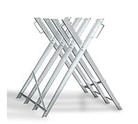 Tubiaz Chevalet de sciage à bois - 81 x 80 x 80 cm - Charge maximale : 150 kg - Chevalet de scie à bois galvanisé pliable - Pour tronçonneuses ou scies à main - Argenté