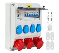 Tubiaz Coffret de Chantier, Coffret Chantier 4x230V+2x16A CEE+1x32A 400V CEE, Coffret électrique de Chantier FI LS compteur, Répartiteur de courant fort IP44