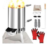 Tubiaz Lot de 2 chauffages de piscine - En acier inoxydable - Avec raccords de 36 à 38 mm - Avec tapis ignifuge et plateau