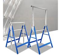 Tubiaz Lot de 2 tréteaux d'échafaudage pliables à 7 niveaux réglables en hauteur de 81 à 130 cm