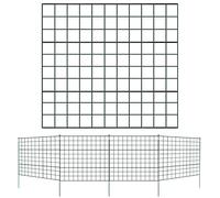 Tubiaz Lot de 5 clôtures d'étang - Clôture de jardin en métal - Avec 11 éléments - Clôture grillagée pour jardin et chien (5 droites, vertes)