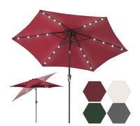 Tubiaz Parasol de jardin 270 350 cm Grand parasol de marché imperméable sans support, parasol avec manivelle pour balcon, jardin, terrasse, Ø270 cm