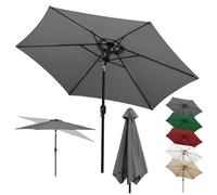 Tubiaz Parasol de jardin 270 350 cm Grand parasol de marché imperméable sans support, parasol avec manivelle pour balcon, jardin, terrasse, Ø270 cm