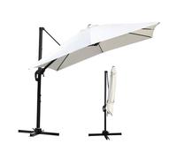 Tubiaz Parasol de marché/de jardin/de terrasse, 300 x 300 cm, rectangulaire, avec manivelle, rotation à 360° et inclinable, parasol de terrasse, protection solaire UV50+, en aluminium, pour jardin