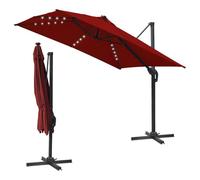 Tubiaz Parasol de marché/de jardin/de terrasse, 300 x 300 cm, rectangulaire, avec manivelle, rotation à 360° et inclinable, parasol de terrasse, protection solaire UV50+, en aluminium, pour jardin