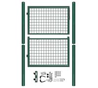Tubiaz Portillon de Jardin en Acier galvanisé, 125x100cm Vert Portillon de Jardin avec Poignée, Serrure, Clés, Exterieur Clôture Cour, Facile à Installer