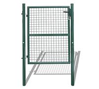 Tubiaz Portillon de Jardin en Acier galvanisé, 150x100cm Vert Portillon de Jardin avec Poignée, Serrure, Clés, Exterieur Clôture Cour, Facile à Installer