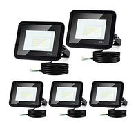 Tubiaz Projecteur LED Exterieur, 5PCS 20W Lampe de Sécurité Super Lumineux 1700LM 3000K Blanc Chaud, IP66 Etanche Projecteur de Paysage Extérieur pour Garage Cour Patio (Sans prise)
