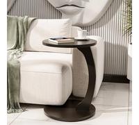 Tubibu C Form Petite Table d'Appoint Ronde comme Plateau de Rangement pour Canapé et Canapé avec Roulettes, Plateau de Table Rond (en Forme de C, Noir)