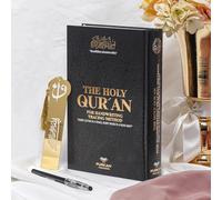 Tubibu Coran ombragé à dessiner - Mushaf de taille moyenne inscriptible avec le stylo | Coran à enfiler complet 17 x 24 cm (noir)