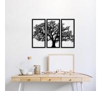 Tubibu Décoration murale d'arbre de vie, tableau mural en métal noir, décoration murale pour la maison, autocollant mural 3D, décoration moderne, images pour la maison, le bureau, la chambre à coucher