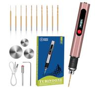 TUBINOONE Mini perceuse sans fil à 3 vitesses, perceuse manuelle électrique rechargeable avec 10 petits forets pour la fabrication de bijoux, pierre, plastique, résine, porte-clés, adapté aux