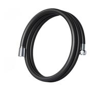 Tubo flessibile per doccia in silicone Testina portatile Parte di ricambio per WC pieghevole montato al muro Bianco 1,5 m 1 PC(Black-1.5m)