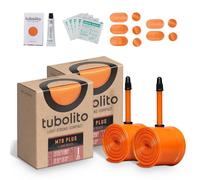 Tubolito MTB Plus Lot de 2 chambres à air en TPU avec kit de réparation Flix pour VTT Plus 73,7 x 6,3 - 7,6 cm - Chambre à air haute performance - Chambre à air VTT la plus légère et la plus petite au