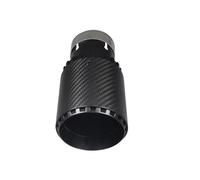 Tubulure D'échappement Embout D'échappement En Fibre De Carbone Pour VW Pour Golf Modifié Adapté À La Bouche Buse Voiture Tête Balle Tout Noir Muet Echappement Voiture(Inlet63mm out101mm)