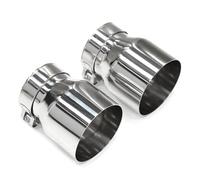 Tubulure D'échappement Embout D'échappement Silencieux 60 Mm ID 2 Pièces Pour BMW F22 F23 Pour M235i Pour M240i F20 F21 Pour M135i Pour M140i F30 F31 Echappement Voiture(Argent)