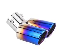 Tubulure D'échappement Embout Silencieux D'échappement Universel Pour Voiture Grille Bleue En Acier Inoxydable 1 À 2 Doubles Tuyaux Couvercle Arrière Echappement Voiture