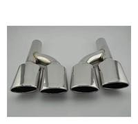 Tubulure D'échappement Lot De 2 Embouts D'échappement Chromés En Acier Inoxydable 304 Pour Mercedes Pour Benz W204 Classe C C63 C65 Echappement Voiture(A Style)