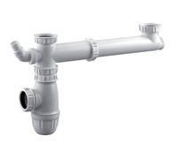 Tubulure pour évier 2 cuves avec siphon et prise mixte - VALENTIN - 00 780200 001 00