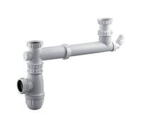 Tubulure pour évier 2 cuves entraxe 160 à 360mm avec prise MAL et siphon - - 00 778100 001 00