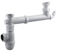 Tubulure pour évier 2 cuves entraxe 160 à 360mm avec prise MAL et siphon - VALENTIN - 00 778100 001 00