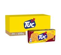 TUC - 24 Paquets de Tuc Goût Bacon 100g - Crackers Croustillants - Format Pratique à Emporter - Lot de 24x100g