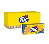 TUC - 24 Paquets de Tuc Goût Fromage 100g - Crackers Croustillants - Format Pratique à Emporter - Lot de 24x100g