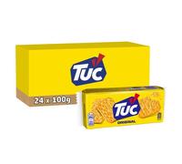 TUC, 24 Paquets de Tuc Original 100g, Crackers Croustillants, Format Pratique à Emporter, Lot de 24x100g