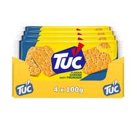 TUC - 4 Paquets de Tuc Goût Fromage 100g - Crackers Croustillants - Format Pratique à Emporter - Lot de 4x100g