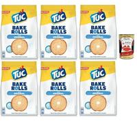 Tuc Bake Rolls, Chips di Pane Sottile e Croccante gusto sale, Im Ofen gebackene, dünne und knusprige Brotchips 6x 150 g + Italian Gourmet polpa 400g