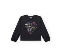 Tuc Tuc Sweat-Shirt Noir avec imprimé cœur pour Fille, Collection Living in Colours (Taille 3 Ans)