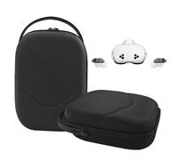 TUCANA Étui de transport rigide compatible avec Oculus Meta Quest 3, Meta Quest 3S, étui de voyage pour manette de casque VR et accessoires officiels de sangle de tête (noir)