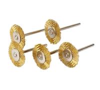 TUCANSBP 5 pièces 25mm brosses de Roue en Fil de Laiton compatibles for Les Accessoires Dremel Mini perceuse Polissage meulage for meuleuse Outils rotatifs Tige de 3.17mm