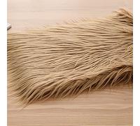 Tuccbay Tissu Fausse Fourrure Shag 170x50cm Poils Longs pour Costumes Accessoires Couture Artisanale Décoration Barbe Poils Animaux Bricolage Accessoires Décors Cosplay(Color:1 Khaki)