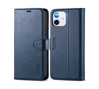 TUCCH Coque pour iPhone 12, Etui iPhone 12 Pro Portefeuille, Anti-Choc [RFID Blocage] Porte-Carte, Housse Protection Cuir Synthétique Support pour iPhone 12/12 Pro (6,1 Pouces, 2020) - Bleu Foncé