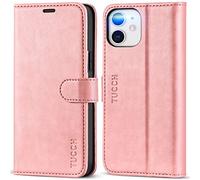TUCCH Coque pour iPhone 12 Pro, Etui iPhone 12 Portefeuille, TPU Anti-Choc [RFID Blocage] Rangements Carte, Cuir Synthétique Fonction Support pour iPhone 12/12 Pro (6,1 Pouces, 2020) - Or Rose