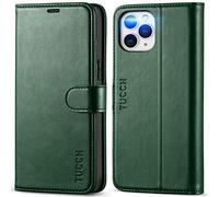 TUCCH Coque pour iPhone 12 Pro Max, Etui Cuir Synthétique iPhone 12 Pro Max, Antichoc TPU [RFID Blocage] Portefeuille, Stand Fermoir Aimanté pour iPhone 12 Pro Max (6,7 Pouces, 2020) - Vert Nuit