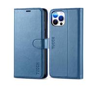 TUCCH Coque pour iPhone 12 Pro Max, Etui Portefeuille iPhone 12 Pro Max, TPU Antichoc Cuir Synthétique [RFID Blocage] Fentes Cartes Fermoir Magnétique pour iPhone 12 Pro Max (6,7", 2020) - Bleu Clair
