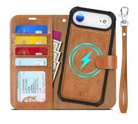 TUCCH Étui Amovible pour iPhone Air 6,5" 5G 2025, Brun Clair Texturé