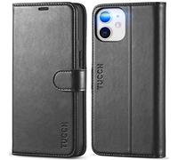 TUCCH Etui Coque pour iPhone 12 Mini, Antichoc TPU Housse iPhone 12 Mini Cuir Synthétique Portefeuille Etui [RFID Blocage] [Béquille] [Fentes pour Cartes] [Magnétique] Coque pour iPhone 12 Mini - Noir