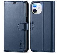 TUCCH Etui Coque pour iPhone 12 Mini, Antichoc TPU Housse iPhone 12 Mini Cuir Synthétique Portefeuille Etui [RFID Blocage] [Béquille] [Fentes pour Cartes] [Magnétique] Coque pour iPhone 12 Mini - Bleu