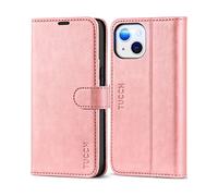 TUCCH Etui Coque pour iPhone 13 5G, Antichoc TPU Housse iPhone 13 Cuir PU Portefeuille Etui [RFID Blocage] [Béquille] [Fentes pour Cartes] Coque pour iPhone 13 (6,1 Pouces) - Or Rose