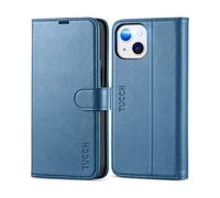 TUCCH Etui Coque pour iPhone 13 5G, Antichoc TPU Housse iPhone 13 Cuir PU Portefeuille Etui [RFID Blocage] [Béquille] [Fentes pour Cartes] Coque pour iPhone 13 (6,1 Pouces) - Bleu Clair