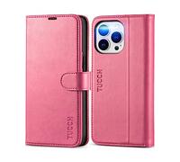 TUCCH Etui Coque pour iPhone 13 Pro, Antichoc TPU Housse iPhone 13 Pro Cuir PU Portefeuille Etui [RFID Blocage] [Béquille] [Fentes pour Cartes] Coque pour iPhone 13 Pro (6,1 Pouces) - Rose
