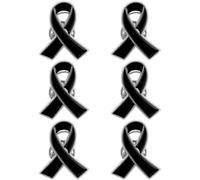 TUCEWP Lot de 6 broches de sensibilisation en forme de ruban émaillé pour événements caritatifs, survivants, campagnes, cadeaux de fête, Acier allié, Pas de gemme