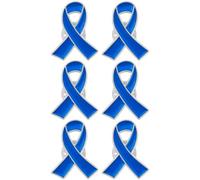 TUCEWP Lot de 6 broches de sensibilisation en forme de ruban émaillé pour événements caritatifs, survivants, campagnes, cadeaux de fête, Acier allié, Pas de pierre précieuse